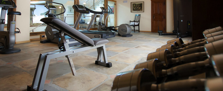 fitness area with Technogym equipment in Cogne